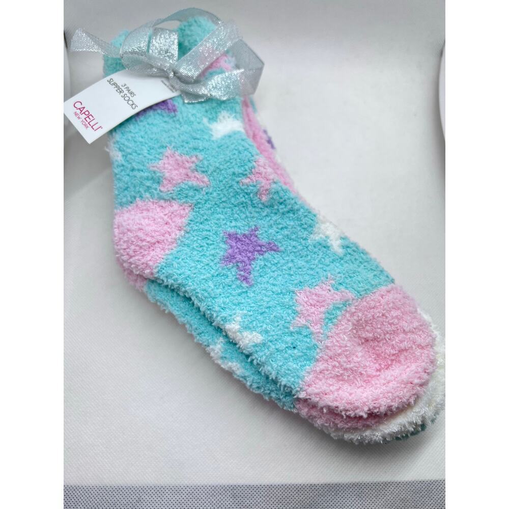 Capelli New York 3 Pack Of Slipper‎ Socks Size M/L NEW